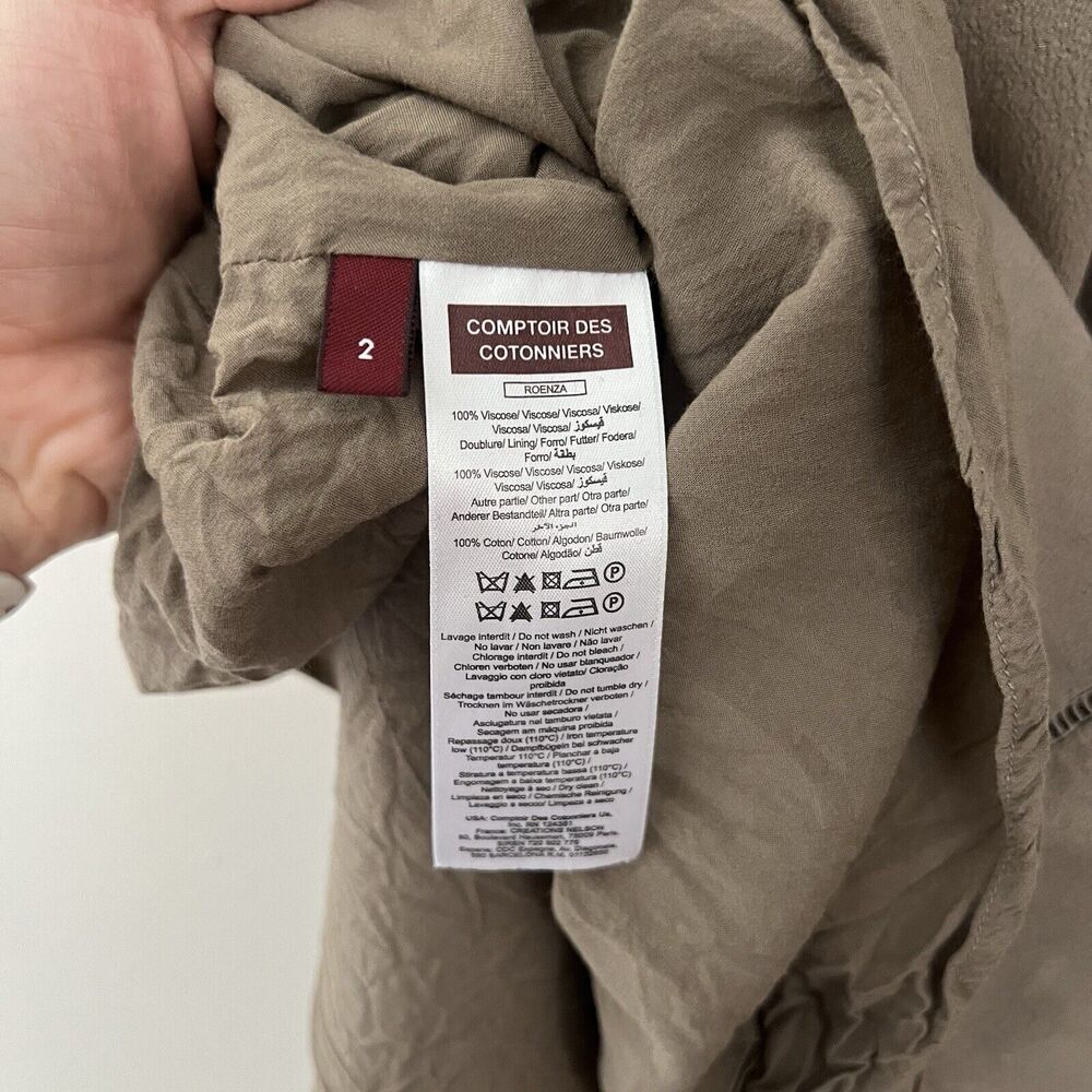 comptoir des cotonniers Womens Mid Length Sheath Dress Tan - Picture 3 of 10